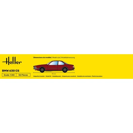 STARTER KIT BMW 630 CS, 1/43 - Heller 56166