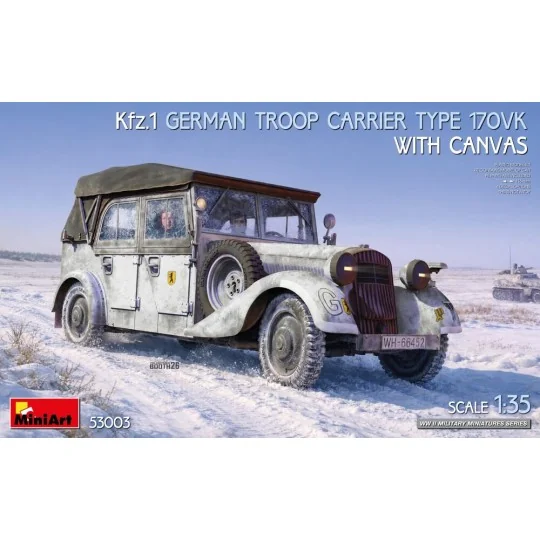 Kfz.1 German Troop Carrier Type 170VK w/Canvas, 1/35 - MiniArt 53003