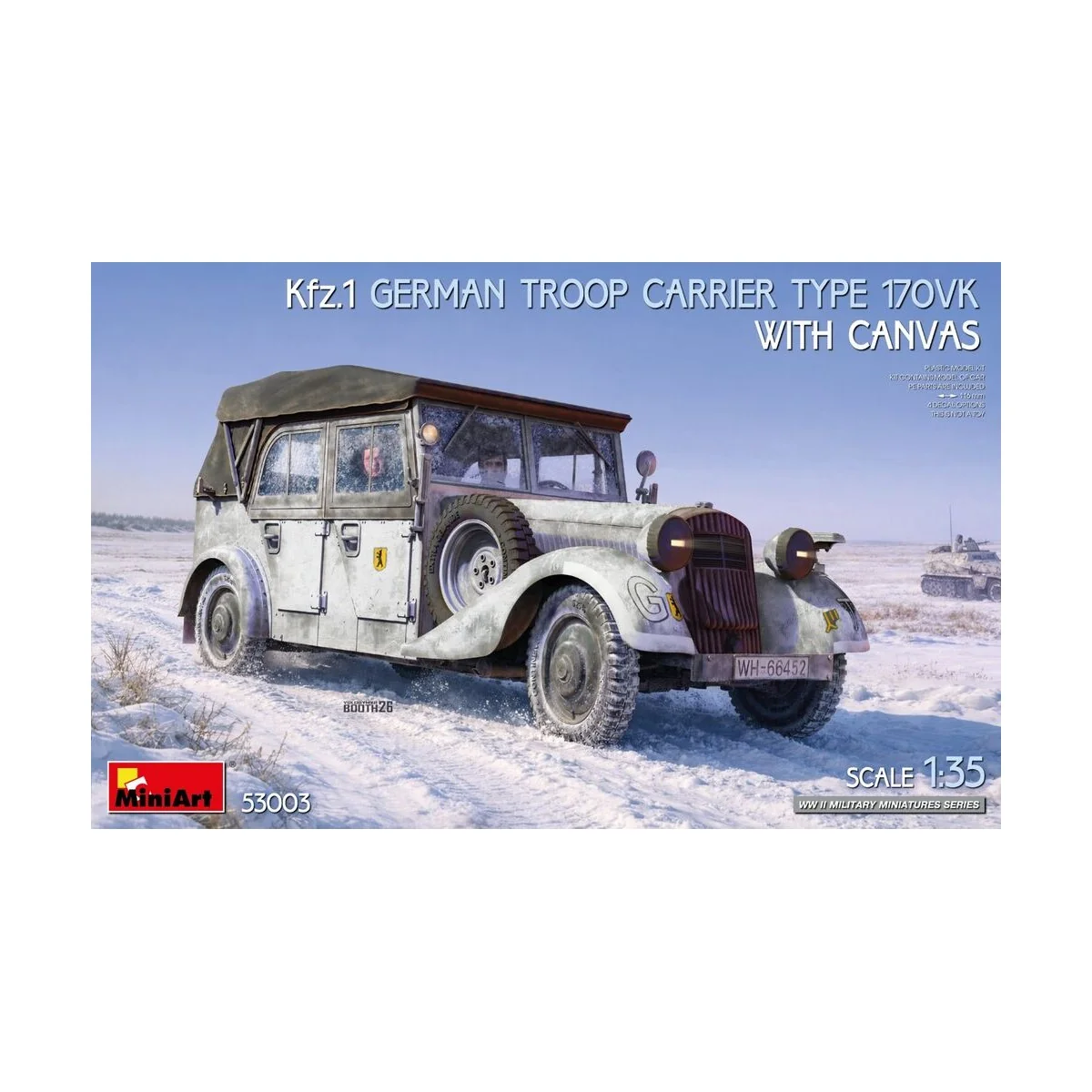 Kfz.1 German Troop Carrier Type 170VK w/Canvas, 1/35 - MiniArt 53003