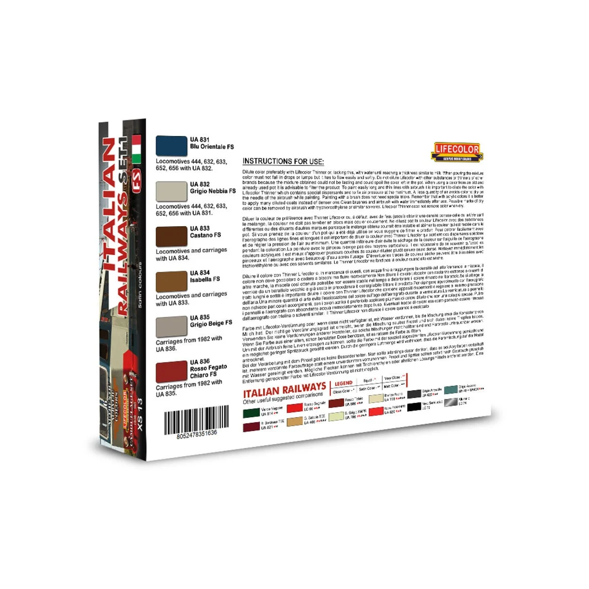 Italian Railways Set 1 6 x 22 ml - Lifecolor XS13