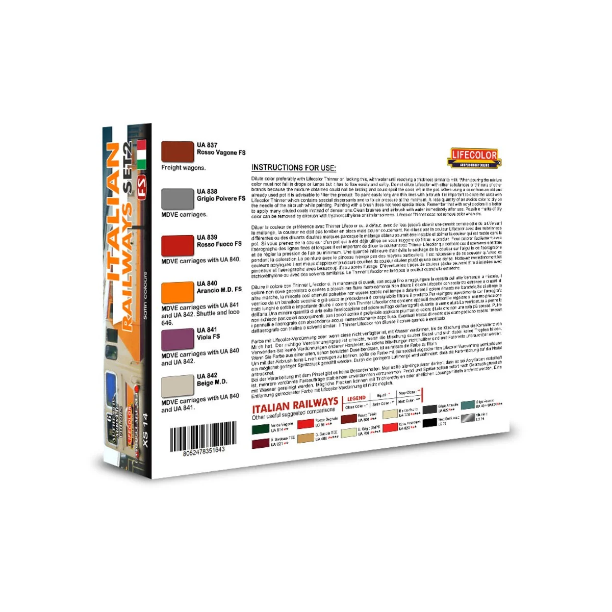 Italian Railways Set 2 6 x 22 ml - Lifecolor XS14