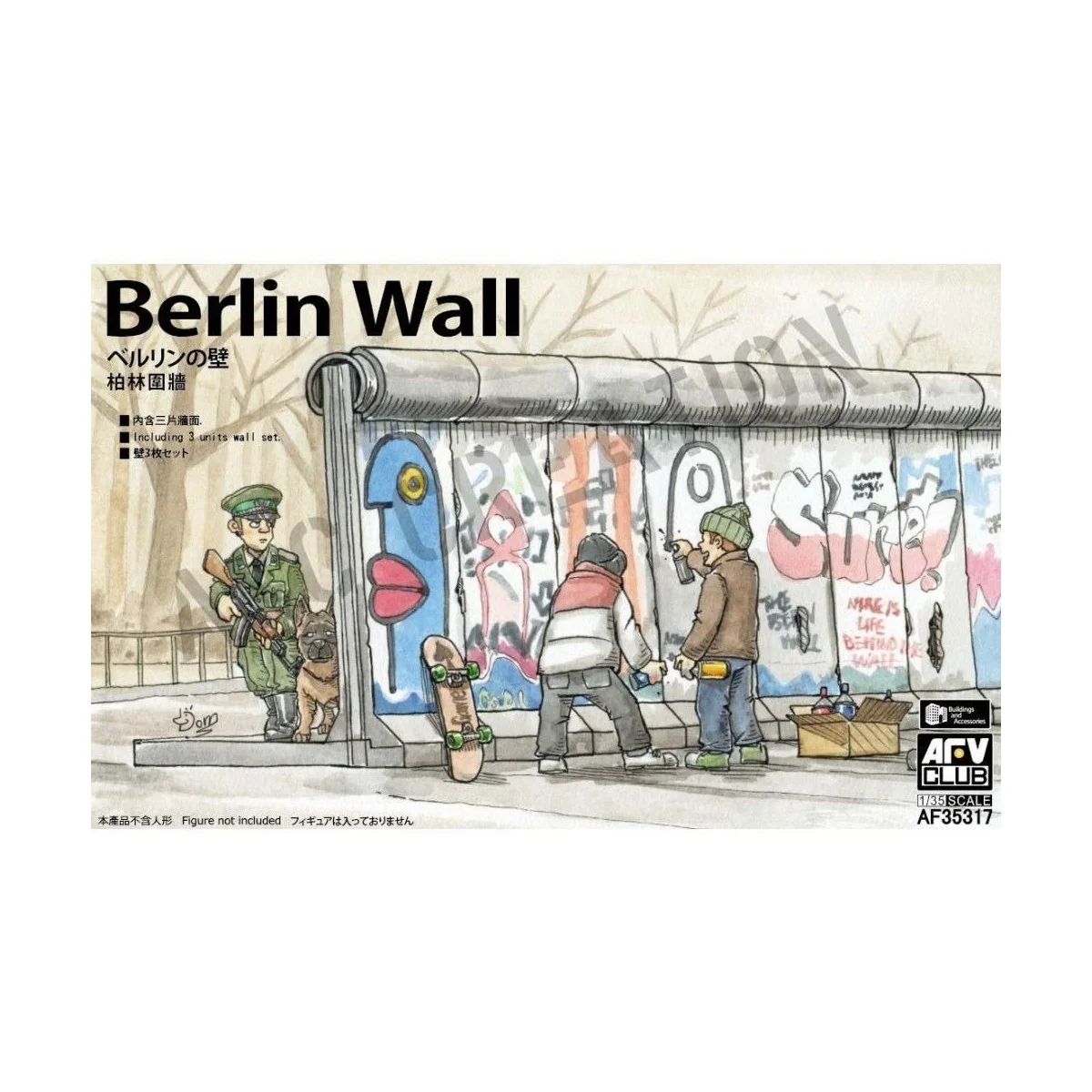 Berlin Wall 3 units wall set, 1/35 - AFV-Club AF35317