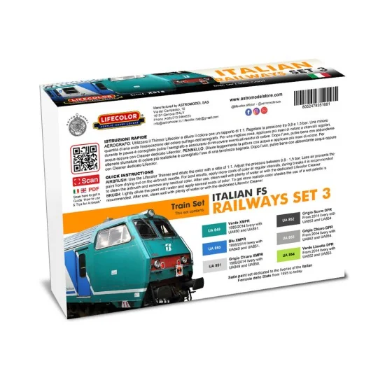Italian Railways Set 3 6 x 22 ml - Lifecolor XS18