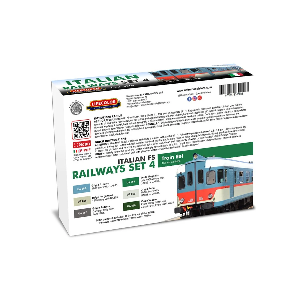 Italian Railways Set 4 6 x 22 ml - Lifecolor XS19