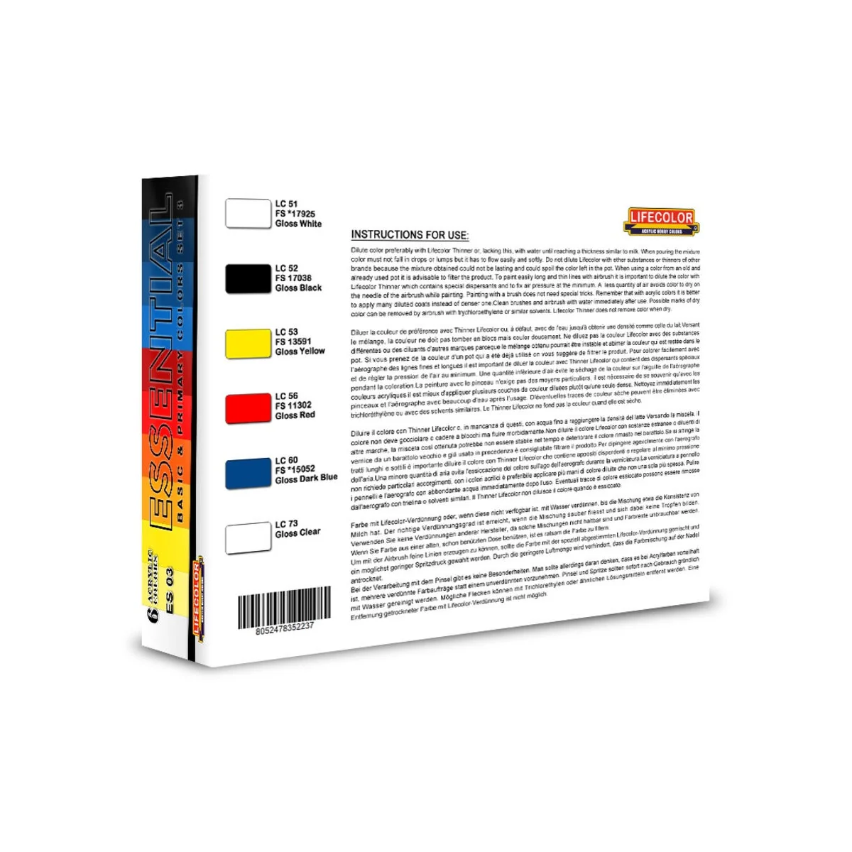 Essential Set 3 6 x 22 ml - Lifecolor ES03