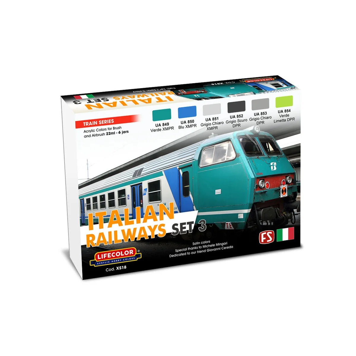 Italian Railways Set 3 6 x 22 ml - Lifecolor XS18