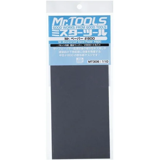 Mr Hobby -Gunze Mr. Waterproof Sand Paper 800 x 4 Sheets - Mr Hobby...