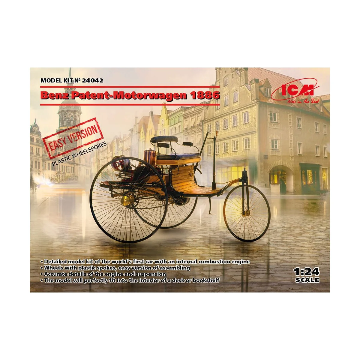 Benz Patent-Motorwagen 1886 (EASY version plastic wheel-spokes), 1/...