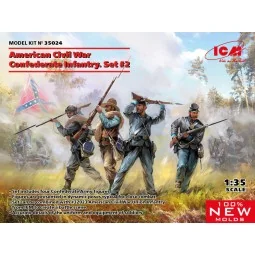American Civil War Confederate Infantry.Set 2 (100% new molds), 1/3...