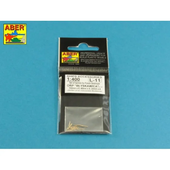 Set of barrels for Polish Destroyer Blyskawica 102mm x 8 40mm x 4 2...