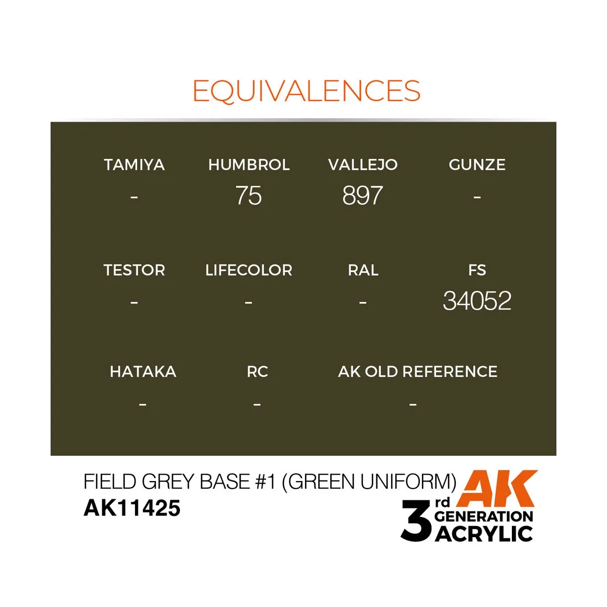 Field Grey Base 1 (Green uniform) - AK Interactive AK11425