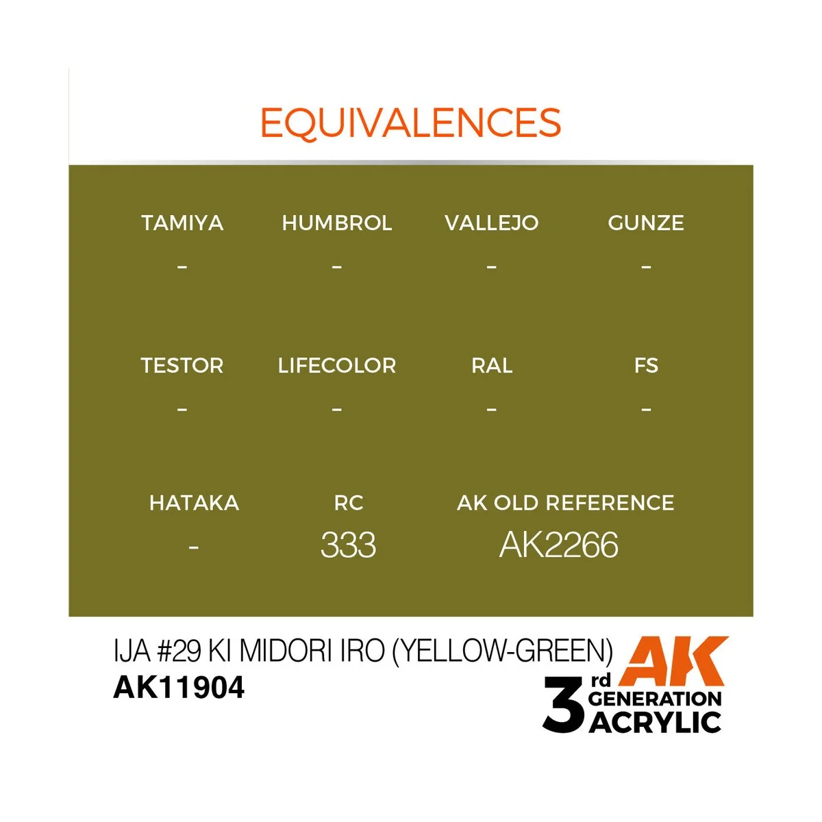 IJA 29 Ki Midori iro (Yellow-Green) - AK Interactive AK11904