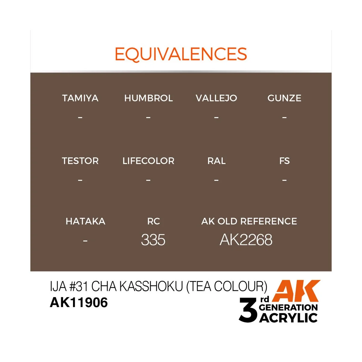 IJA 31 Cha Kasshoku (Tea Colour) - AK Interactive AK11906