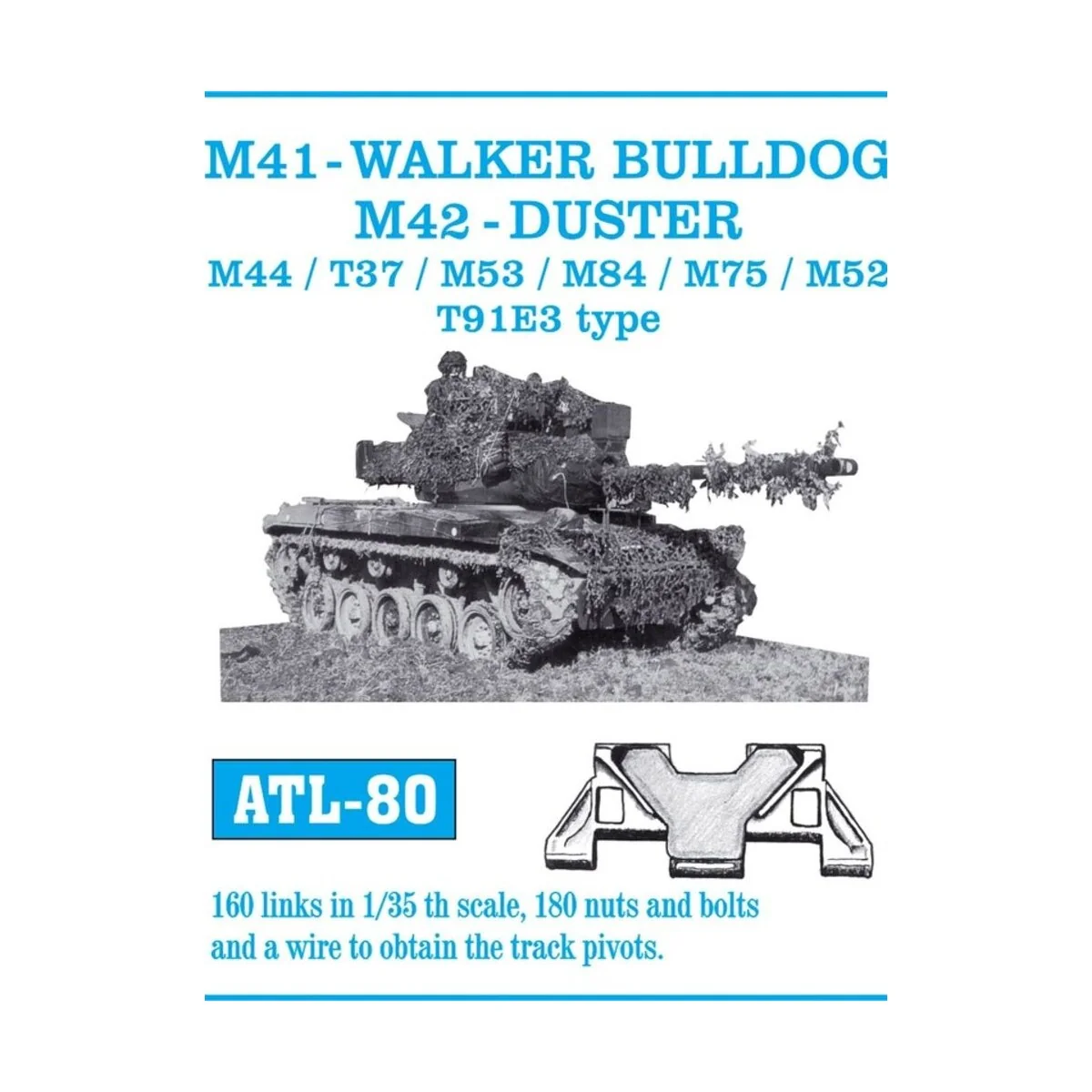 Tracks for M41 Walker Bulldog. M42 Duster. M44/ T37/ M53/ M84/ M75/...