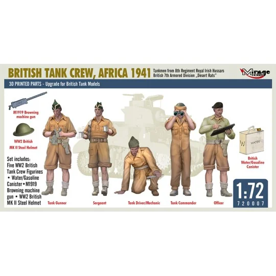 BRITISH TANK CREW, AFRICA 1941 Tankmen from 8th Regiment Royal Iris...