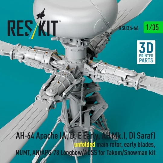 AH-64 Apache (A, D, E Early, AH Mk.I, DI Saraf) unfolded main rotor...