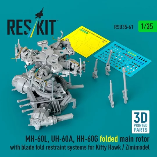 MH-60L, UH-60A, HH-60G folded main rotor with blade fold restraint ...