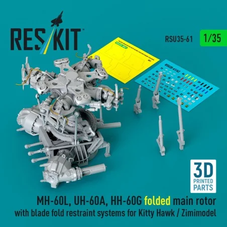 MH-60L, UH-60A, HH-60G folded main rotor with blade fold restraint ...