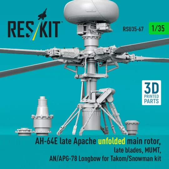 AH-64E late Apache unfolded main rotor, late blades, MUMT, AN/APG-7...