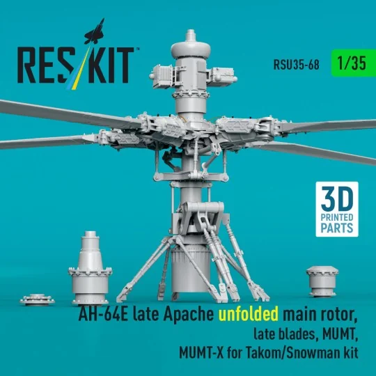 AH-64E late Apache unfolded main rotor, late blades, MUMT, MUMT-X f...