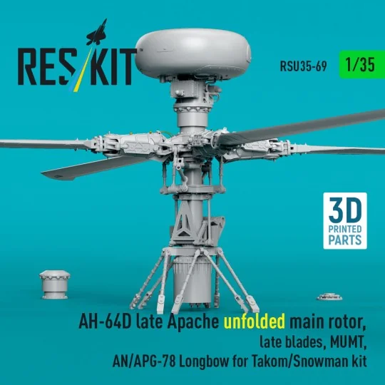 AH-64D late Apache unfolded main rotor, late blades, MUMT, AN/APG-7...
