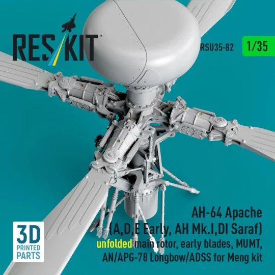 AH-64 Apache (A, D, E Early, AH Mk.I, DI Saraf) unfolded main rotor...
