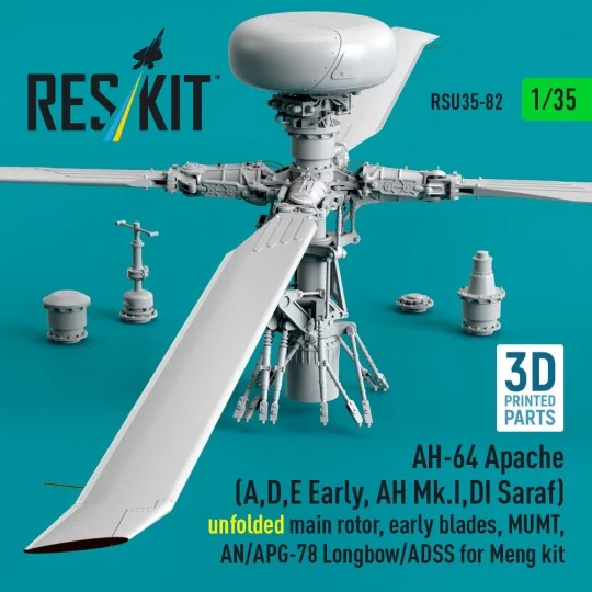 AH-64 Apache (A, D, E Early, AH Mk.I, DI Saraf) unfolded main rotor...