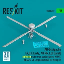 AH-64 Apache (A, D, E Early, AH Mk.I, DI Saraf) unfolded main rotor...