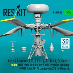 AH-64 Apache (A, D, E Early, AH Mk.I, DI Saraf) folded main rotor, ... 2