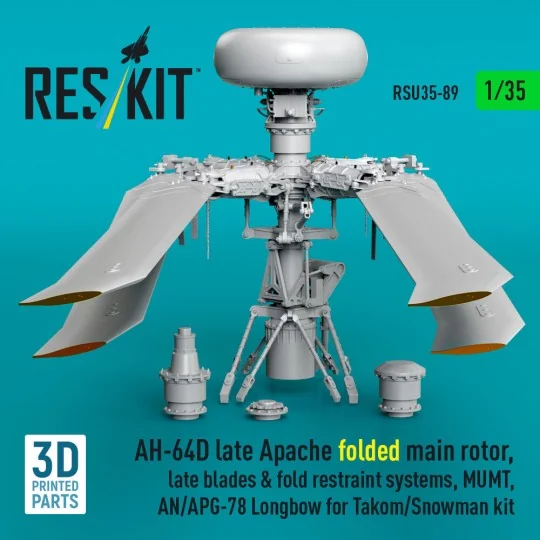 AH-64D late Apache folded main rotor, late blades & fold restraint ...