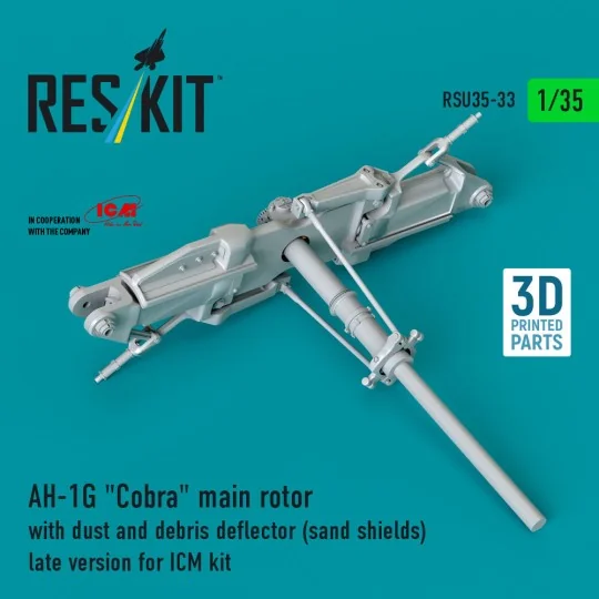 AH-1G Cobra main rotor with dust and debris deflector (sand shields...