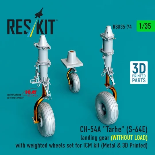 CH-54A Tarhe(S-64E) landing gear (WITHOUT LOAD) with weighted wheel...