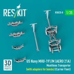 US NAVY MHU-191/M (AERO 21A) Munitions Transporter (with adapters f...