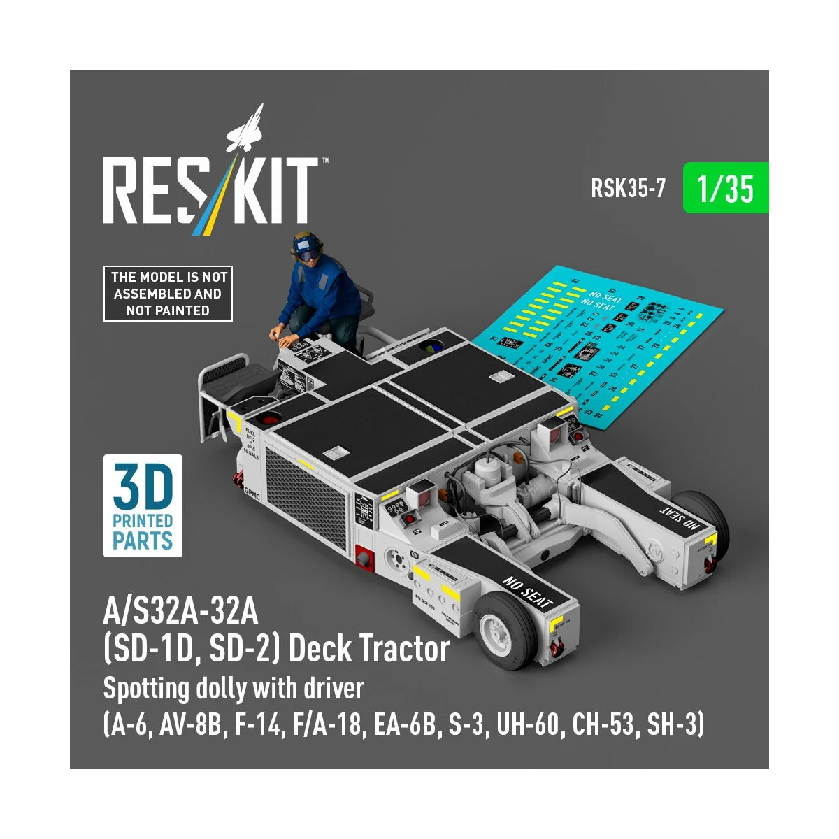A/S32A-32A (SD-1D, SD-2) Deck Tractor Spotting dolly with driver (U...
