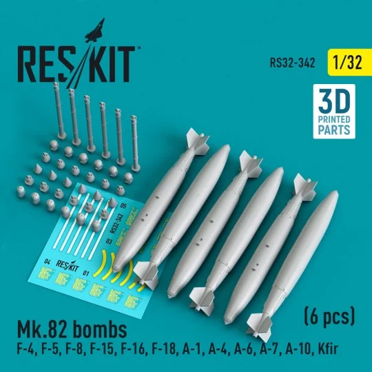 Mk.82 bombs (6 pcs) (F-4, F-5, F-8, F-15, F-16, F-18, A-1, A-4, A-6...