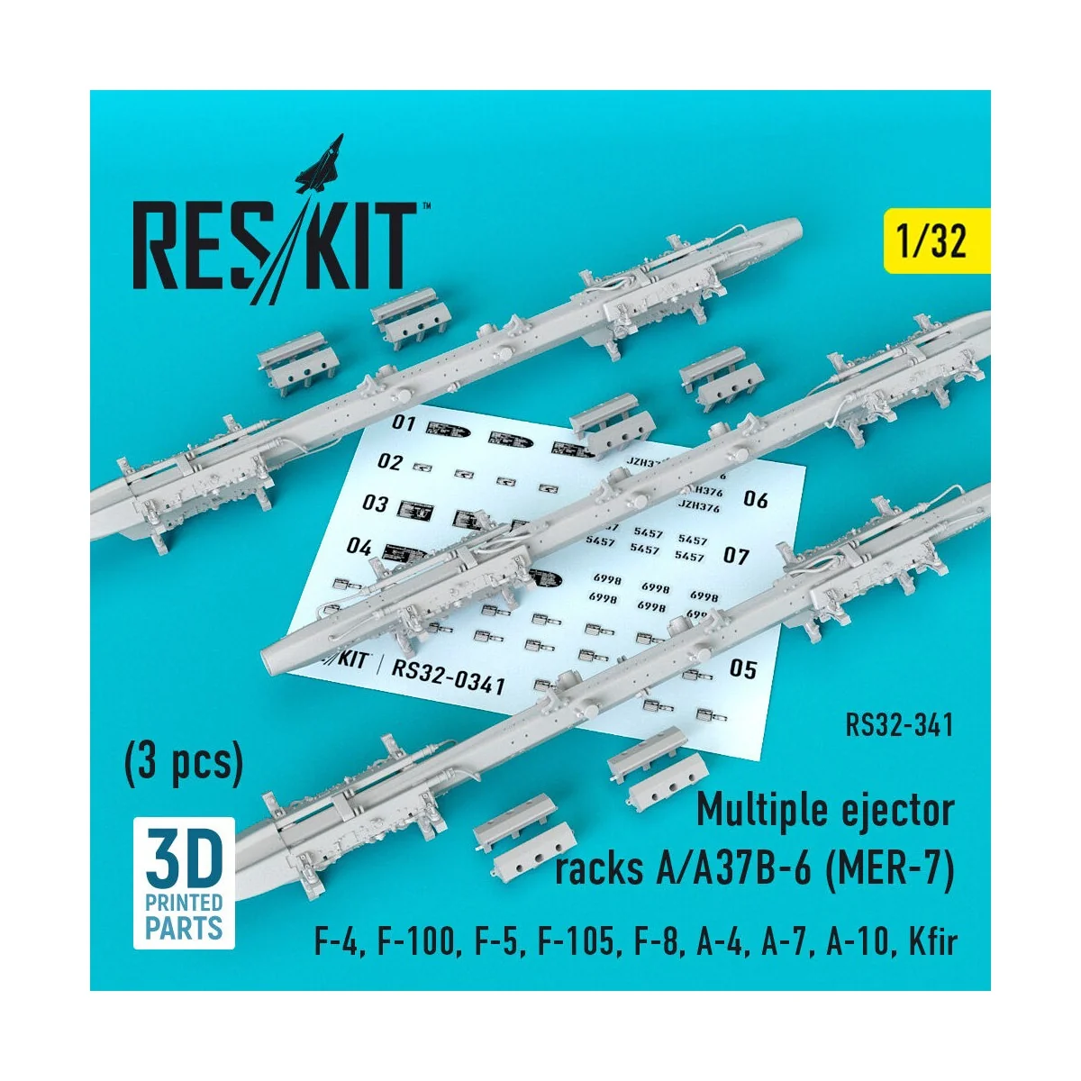 Multiple ejector racks A/A37B-6 (MER-7) (3 pcs) (F-4, F-100, F-5, F...