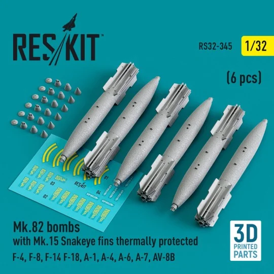 Mk.82 bombs with Mk.15 Snakeye fins thermally protected (6 pcs) (F-...