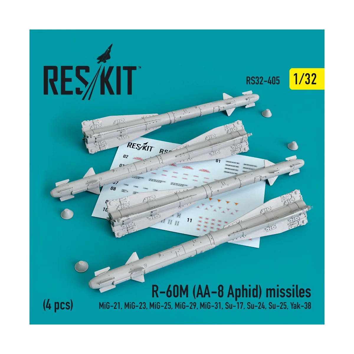 R-60? (AA-8 Aphid) missiles (4 pcs) (MiG-21, MiG-23, MiG-25, MiG-29...