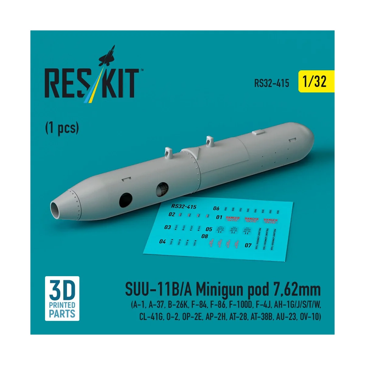 SUU-11B/A Minigun pod 7, 62mm (1 pcs) (A-1, A-37, B-26K, F-84, F-86...