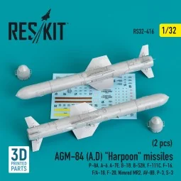 AGM-84 (A, D) Harpoon missiles (2 pcs) (P-8A, A-6, A-7E, B-1B, B-52...