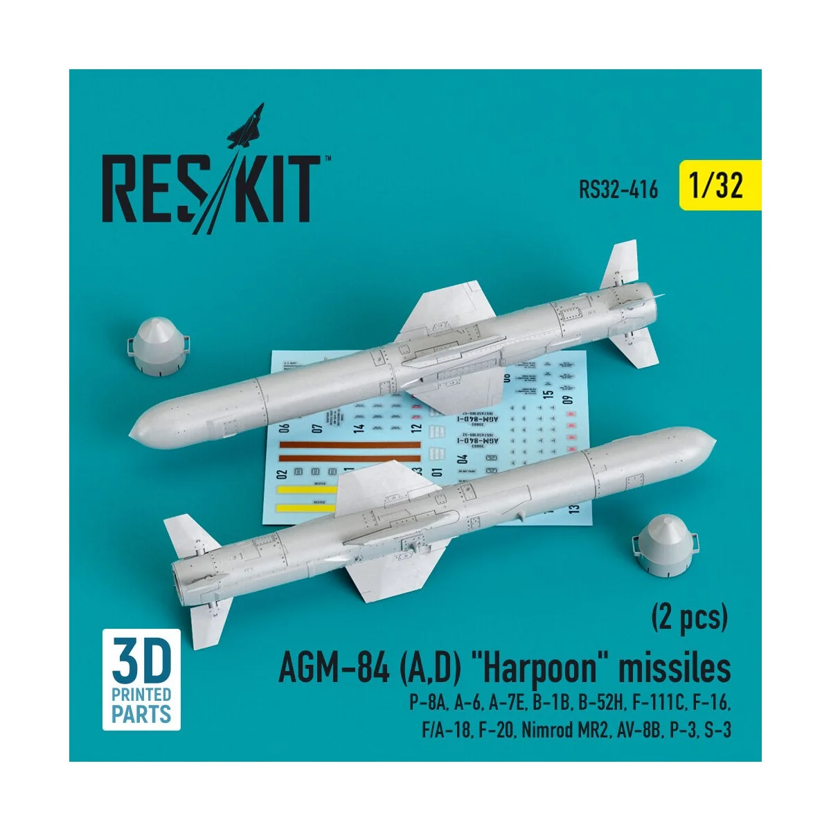 AGM-84 (A, D) Harpoon missiles (2 pcs) (P-8A, A-6, A-7E, B-1B, B-52...