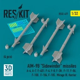 AIM-9B Sidewinder missiles (4 pcs) (A-4, A-7, F-4D1, F-4, F-8, F-3H...