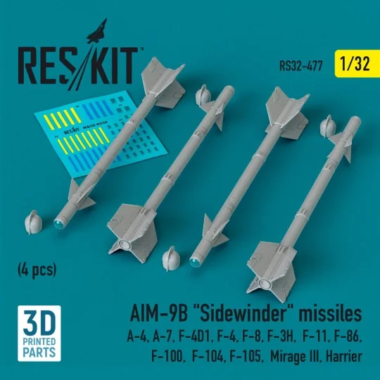AIM-9B Sidewinder missiles (4 pcs) (A-4, A-7, F-4D1, F-4, F-8, F-3H...