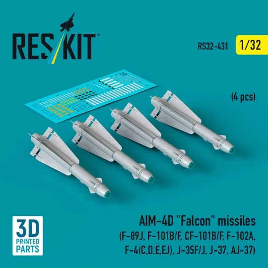 AIM-4D Falcon missiles (4 pcs) (F-89J, F-101B/F, CF-101B/F, F-102A,...