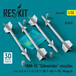 AIM-9E Sidewinder missiles (4 pcs) (A-4, A-6, A-7, F-4, F-8, F-100,...