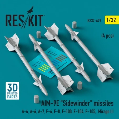 AIM-9E Sidewinder missiles (4 pcs) (A-4, A-6, A-7, F-4, F-8, F-100,...