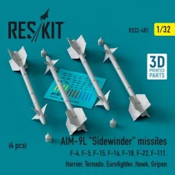 AIM-9L Sidewinder missiles (4 pcs) (F-4, F-5, F-15, F-16, F-18, F-2...