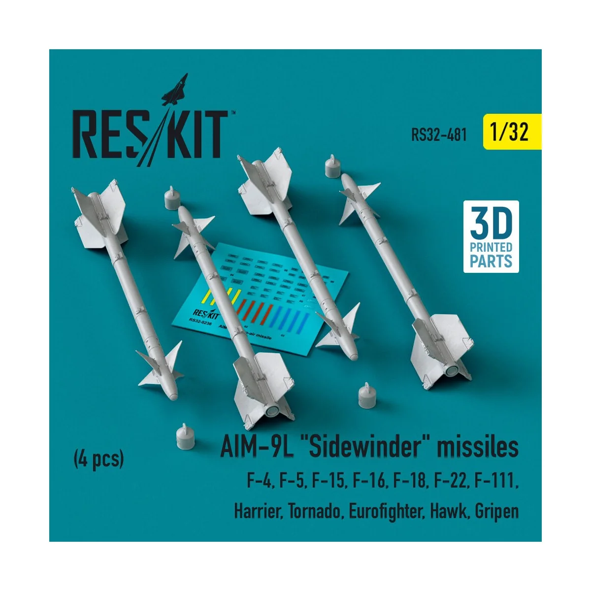 AIM-9L Sidewinder missiles (4 pcs) (F-4, F-5, F-15, F-16, F-18, F-2...