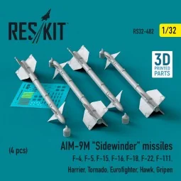 AIM-9M Sidewinder missiles (4 pcs) (F-4, F-5, F-15, F-16, F-18, F-2...