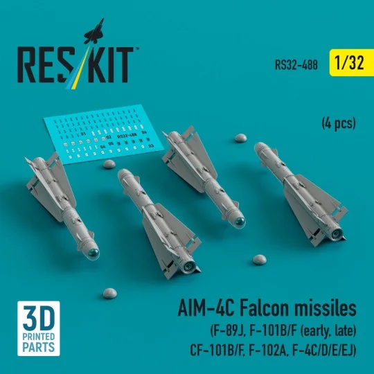 AIM-4C Falcon missiles (4 pcs) (F-89J, F-101B/F (early, late), CF-1...
